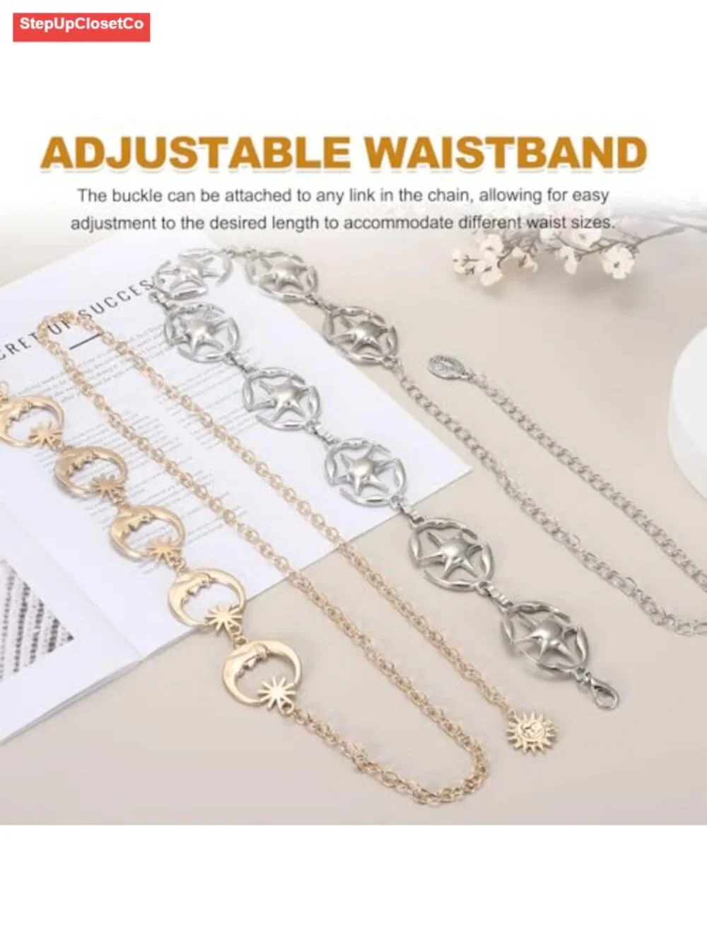 Adjustable Metal Waist Chain Belt for Women Dresses Skirts Jeans